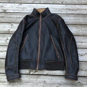 Vintage Hugo Boss Shearling Leather Jacket